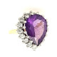 Pre Owned 18ct Amethyst and Diamond Cluster Ring ZT62